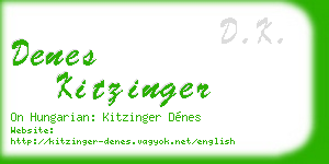 denes kitzinger business card